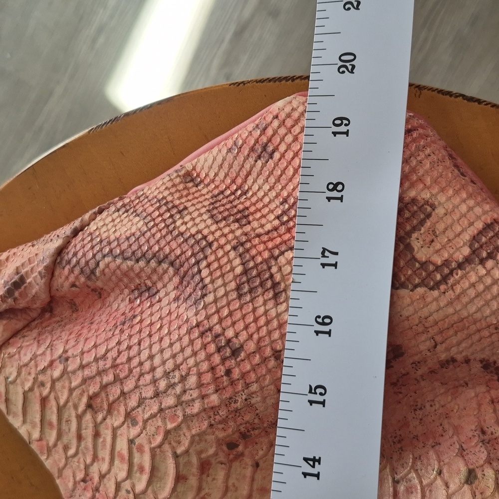 Marco Buggiani Elegant Pink Leather Snake Print Hobo Bag - Picture 10 of 13
